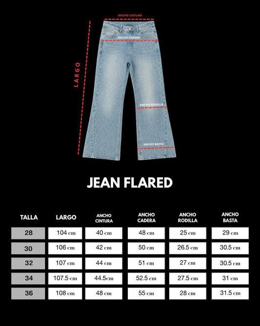 JEAN FLARED SMOKE BLUE